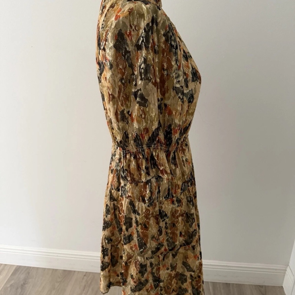 BASH BA&SH Silk lurex dress with print Gloria | yellow | MEDIUM - Picture 10 of 14